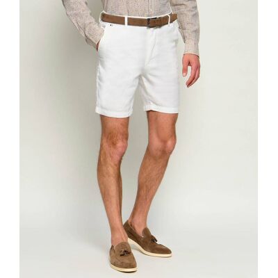 Boss BLACK Lniane szorty chino Kane Regular Fit biały 31 Boss BLACK Lniane szorty chino Kane Regular Fit biały 31