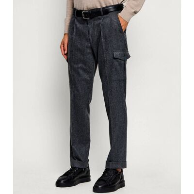 Gran Sasso Wełniane spodnie chino Tapered fit grafitowy 48 Gran Sasso Wełniane spodnie chino Tapered fit grafitowy 48
