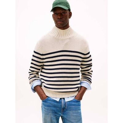 Tommy Hilfiger Półgolf Heritage Loose fit beżowy M Tommy Hilfiger Półgolf Heritage Loose fit beżowy M