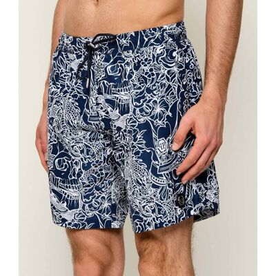 Philipp Plein Szorty kąpielowe Skull Dragon Regular Fit granatowy XXL Philipp Plein Szorty kąpielowe Skull Dragon Regular Fit granatowy XXL
