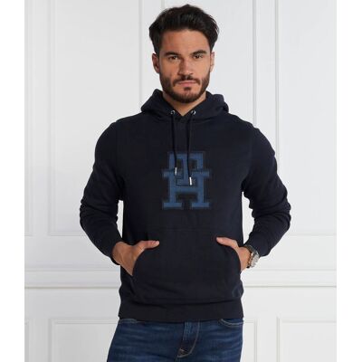 Tommy Hilfiger Bluza MONOGRAM APPLIQUE HOODY Regular Fit granatowy XXL Tommy Hilfiger Bluza MONOGRAM APPLIQUE HOODY Regular Fit granatowy XXL