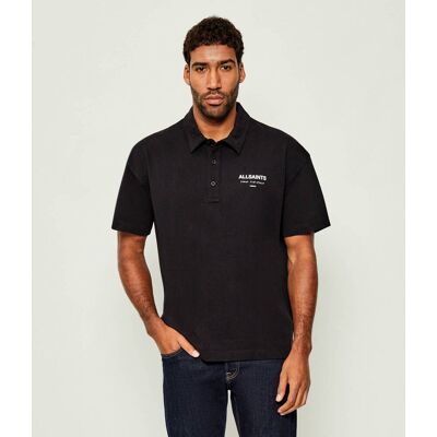 AllSaints Polo UNDERGROUND Relaxed fit czarny XL AllSaints Polo UNDERGROUND Relaxed fit czarny XL