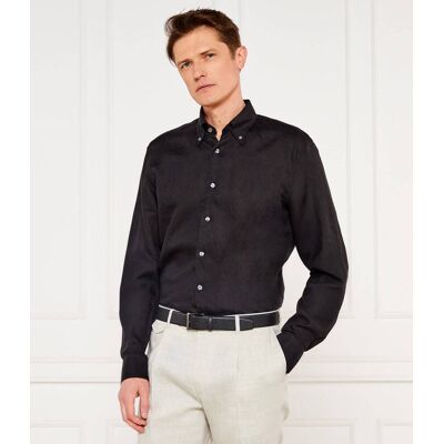Oscar Jacobson Lniana koszula Regular Fit czarny XXL Oscar Jacobson Lniana koszula Regular Fit czarny XXL