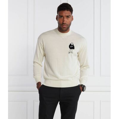 Giorgio Armani Emporio Armani Wełniany sweter PULLOVER biały XXL Giorgio Armani Emporio Armani Wełniany sweter PULLOVER biały XXL