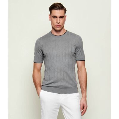 Gran Sasso Jedwabny sweter Slim Fit szary 52 Gran Sasso Jedwabny sweter Slim Fit szary 52