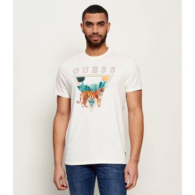Guess T-shirt TIGER SPIRIT Regular Fit ecru M Guess T-shirt TIGER SPIRIT Regular Fit ecru M