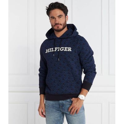 Tommy Hilfiger Bluza AOP MONOGRAM HOODY Regular Fit granatowy S Tommy Hilfiger Bluza AOP MONOGRAM HOODY Regular Fit granatowy S