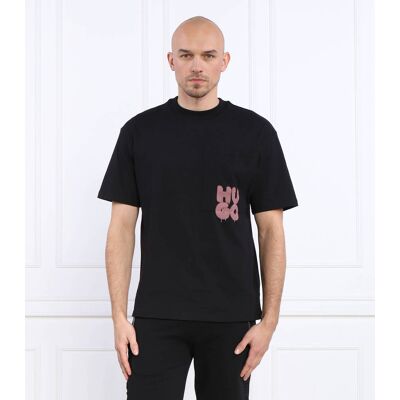 HUGO T-shirt Dampato Regular Fit czarny S HUGO T-shirt Dampato Regular Fit czarny S