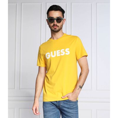 Guess T-shirt LABYRINTH Slim Fit żółty XXL Guess T-shirt LABYRINTH Slim Fit żółty XXL