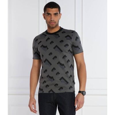 Boss BLACK T-shirt Tiburt 419 Regular Fit mercerised grafitowy XL Boss BLACK T-shirt Tiburt 419 Regular Fit mercerised grafitowy XL
