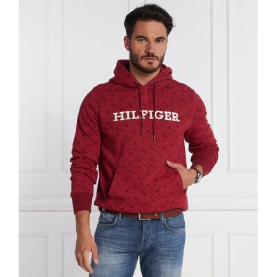 Tommy Hilfiger Bluza AOP MONOGRAM HOODY Regular Fit bordowy M Tommy Hilfiger Bluza AOP MONOGRAM HOODY Regular Fit bordowy M