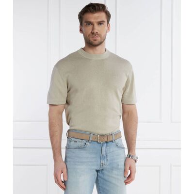 Boss ORANGE Sweter Kruccio Regular Fit z dodatkiem lnu pistacjowy XL Boss ORANGE Sweter Kruccio Regular Fit z dodatkiem lnu pistacjowy XL