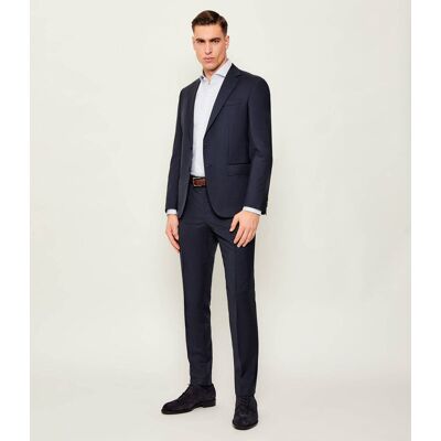 Boss BLACK Wełniany garnitur H-Huge-2Pcs-253 Slim Fit granatowy 50 Boss BLACK Wełniany garnitur H-Huge-2Pcs-253 Slim Fit granatowy 50