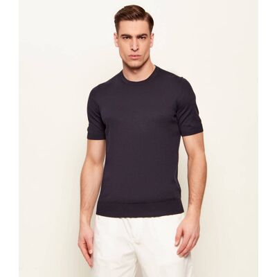 Gran Sasso Sweter Slim Fit granatowy 56 Gran Sasso Sweter Slim Fit granatowy 56
