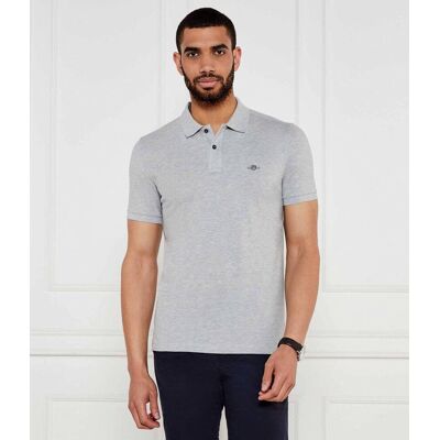 Gant Polo Slim Fit pique szary M Gant Polo Slim Fit pique szary M