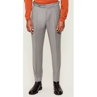 Boss BLACK Wełniane spodnie C-Perino-PL-DTL-254 Relaxed fit szary 52 Boss BLACK Wełniane spodnie C-Perino-PL-DTL-254 Relaxed fit szary 52