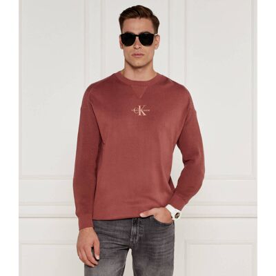 Calvin Klein Jeans Sweter Regular Fit różowy S Calvin Klein Jeans Sweter Regular Fit różowy S