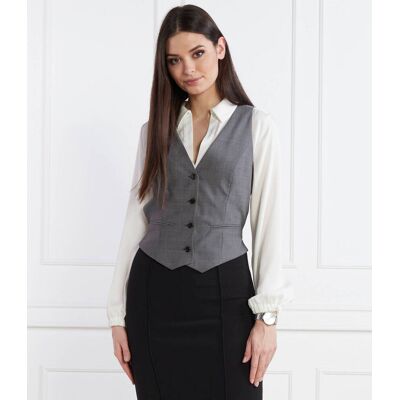 Boss BLACK Wełniana kamizelka JEGARO Regular Fit szary 38 Boss BLACK Wełniana kamizelka JEGARO Regular Fit szary 38