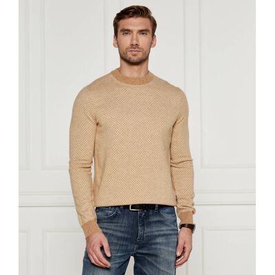 Boss BLACK Wełniany sweter H-Eltoro Regular Fit beżowy XXL Boss BLACK Wełniany sweter H-Eltoro Regular Fit beżowy XXL