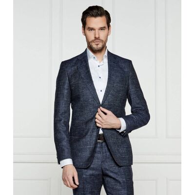 Boss BLACK Wełniana marynarka H-Hutson-251 Slim Fit z dodatkiem lnu granatowy 52 Boss BLACK Wełniana marynarka H-Hutson-251 Slim Fit z dodatkiem lnu granatowy 52