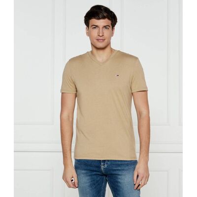 Tommy Jeans T-shirt Slim Fit beżowy L Tommy Jeans T-shirt Slim Fit beżowy L