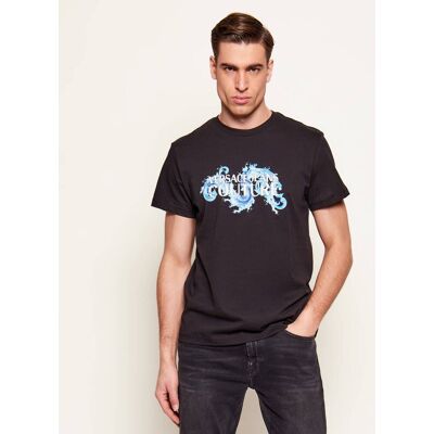 Versace Jeans Couture T-shirt Baroque Wave Slim Fit czarny L Versace Jeans Couture T-shirt Baroque Wave Slim Fit czarny L
