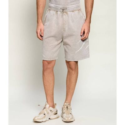 Plein Sport Szorty Crackle Scratch Loose fit beżowy XL Plein Sport Szorty Crackle Scratch Loose fit beżowy XL