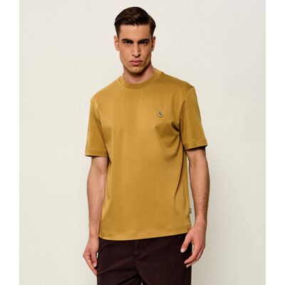 Boss BLACK T-shirt C-Taut 01 Regular Fit mercerised musztardowy M Boss BLACK T-shirt C-Taut 01 Regular Fit mercerised musztardowy M