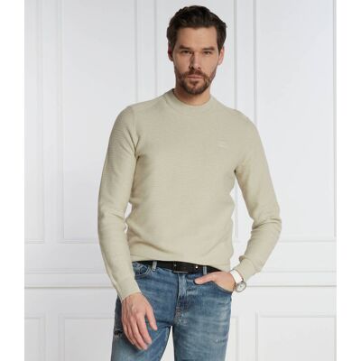 Boss ORANGE Sweter Anion Regular Fit z dodatkiem kaszmiru beżowy XL Boss ORANGE Sweter Anion Regular Fit z dodatkiem kaszmiru beżowy XL