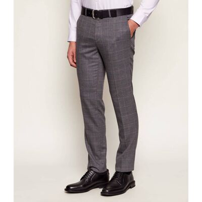 HUGO Spodnie Hesten253X Extra slim fit z dodatkiem wełny grafitowy 56 HUGO Spodnie Hesten253X Extra slim fit z dodatkiem wełny grafitowy 56