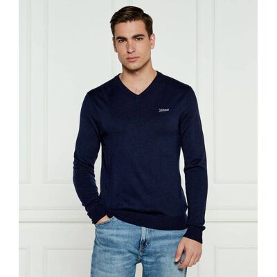 Guess Sweter DAREN Regular Fit z dodatkiem wełny granatowy S Guess Sweter DAREN Regular Fit z dodatkiem wełny granatowy S