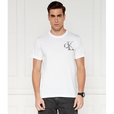 Calvin Klein Jeans T-shirt Monogram Regular Fit biały M Calvin Klein Jeans T-shirt Monogram Regular Fit biały M
