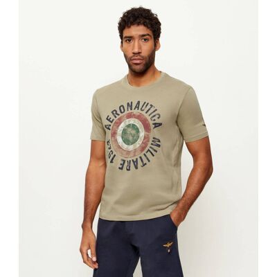 Aeronautica Militare T-shirt Regular Fit beżowy M Aeronautica Militare T-shirt Regular Fit beżowy M