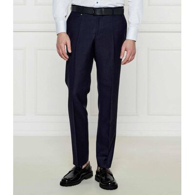 Boss BLACK Wełniane spodnie C-Genius-243 Slim Fit granatowy 46 Boss BLACK Wełniane spodnie C-Genius-243 Slim Fit granatowy 46