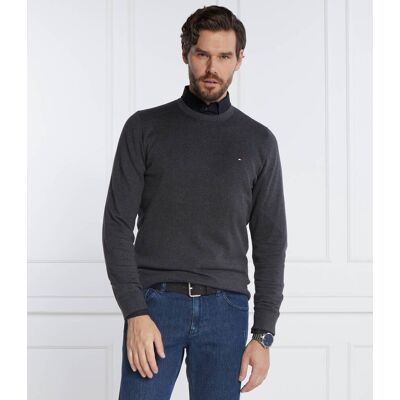 Tommy Hilfiger Sweter CLASSIC CREW Regular Fit grafitowy XXL Tommy Hilfiger Sweter CLASSIC CREW Regular Fit grafitowy XXL