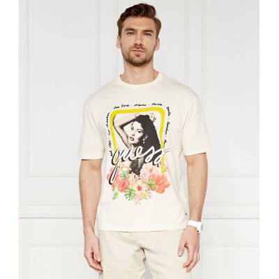 Guess T-shirt GES GIRL COLL Regular Fit beżowy L Guess T-shirt GES GIRL COLL Regular Fit beżowy L