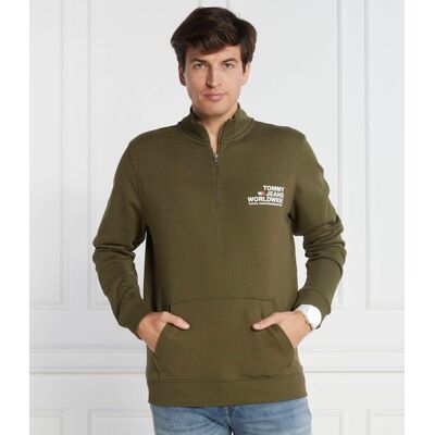 Tommy Jeans Bluza ENTRY GRAPHIC HALF-ZIP Regular Fit zielony S Tommy Jeans Bluza ENTRY GRAPHIC HALF-ZIP Regular Fit zielony S