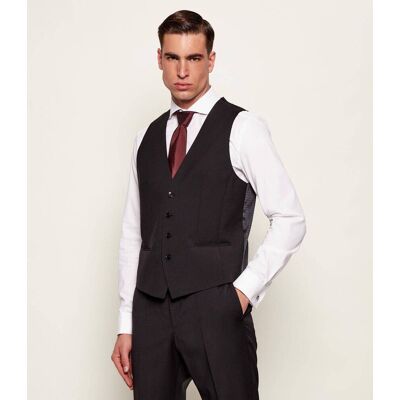 Boss BLACK Wełniana kamizelka H-HUGE Slim Fit czarny 48 Boss BLACK Wełniana kamizelka H-HUGE Slim Fit czarny 48