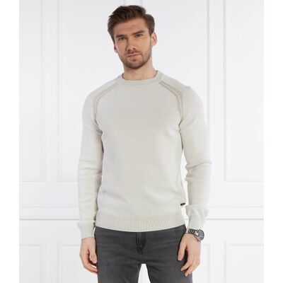 Boss ORANGE Sweter Apuok Regular Fit piaskowy XXL Boss ORANGE Sweter Apuok Regular Fit piaskowy XXL