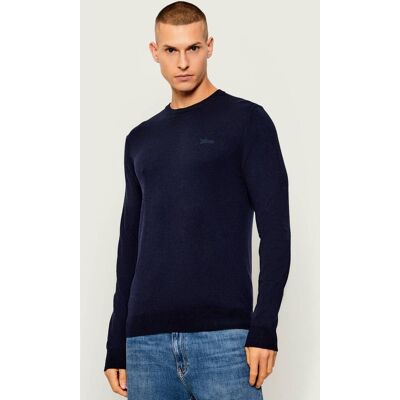 Guess Sweter DANIEL Slim Fit z dodatkiem jedwabiu granatowy XL Guess Sweter DANIEL Slim Fit z dodatkiem jedwabiu granatowy XL