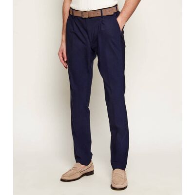 Eleventy Wełniane spodnie MILANO Regular Fit granatowy 36 Eleventy Wełniane spodnie MILANO Regular Fit granatowy 36