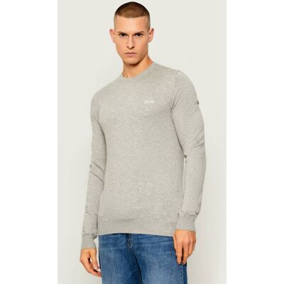 Guess Sweter DANIEL Slim Fit z dodatkiem jedwabiu szary M Guess Sweter DANIEL Slim Fit z dodatkiem jedwabiu szary M