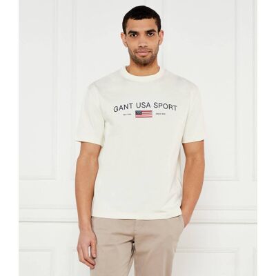 Gant T-shirt Relaxed fit ecru XL Gant T-shirt Relaxed fit ecru XL