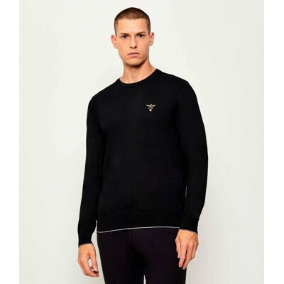 Aeronautica Militare Wełniany sweter Regular Fit czarny M Aeronautica Militare Wełniany sweter Regular Fit czarny M