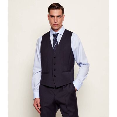 Boss BLACK Wełniana kamizelka H-HUGE Slim Fit granatowy 54 Boss BLACK Wełniana kamizelka H-HUGE Slim Fit granatowy 54