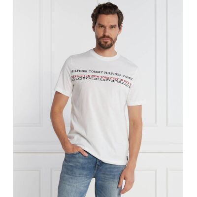 Tommy Hilfiger T-shirt CENTER CHEST STRIPE TEE Regular Fit biały M Tommy Hilfiger T-shirt CENTER CHEST STRIPE TEE Regular Fit biały M