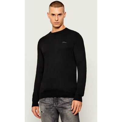 Guess Sweter DANIEL Slim Fit z dodatkiem jedwabiu czarny L Guess Sweter DANIEL Slim Fit z dodatkiem jedwabiu czarny L
