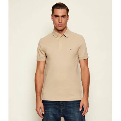 Tommy Hilfiger Polo Slim Fit pique beżowy XXL Tommy Hilfiger Polo Slim Fit pique beżowy XXL