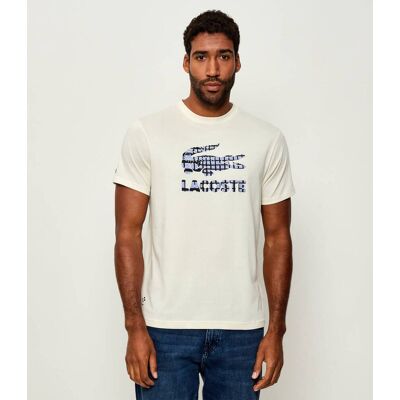 Lacoste T-shirt Regular Fit kremowy S Lacoste T-shirt Regular Fit kremowy S