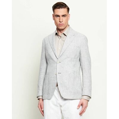 Eleventy Lniana marynarka Regular Fit szary 54 Eleventy Lniana marynarka Regular Fit szary 54